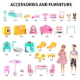 thumbnail image 3 of Pink Girl House Toy set for Kids 3 4 5 6 7 8 Years Old - Villa Girl Toys with 4 Floor 10-Room and 2 Dolls, Furniture Accessories, Pretend Play Indoor Toddler Toys Birthday Gifts for 3-5 6-8, 3 of 10