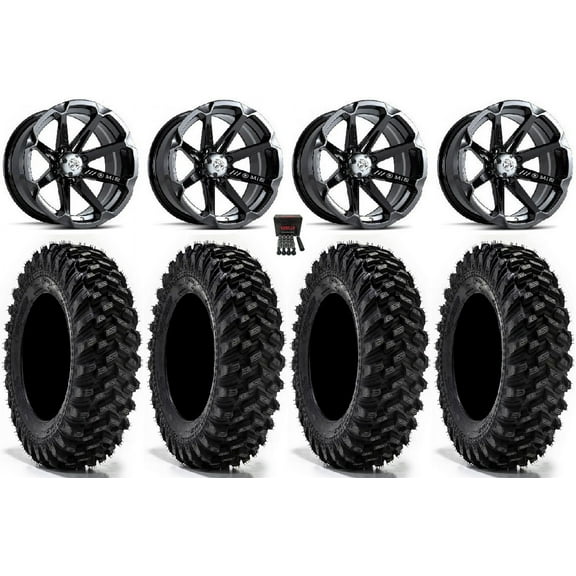 MSA Diesel 14" Wheels Black 32" Warrior XT Tires Can-Am Commander Maverick Renegade Outlander Defender
