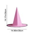 thumbnail image 2 of Halloween Pink Hanging Witch Hats, Porch Yard Decor & Witch Costume Accessories for Indoor Outdoor Halloween Decorations, No String Attached, 14in, 2 of 6