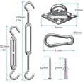thumbnail image 3 of Adjustable Shade Sail Hardware, High Load Capacity Installation Set For Outdoor Sun Shelters, Anti-Rust Stainless Steel Fixtures For Easy And Secure Triangle, Square And Rectangle Shade Sail Mounting, 3 of 5