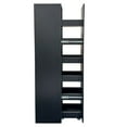 thumbnail image 5 of 6 Tier Narrow Storage Cabinet, Slim Rolling Spice Rack Next to Fridge, Wood Storage Organizer with Handle, Pantry Shelf Kitchen Rolling Cart, Black, 5 of 8