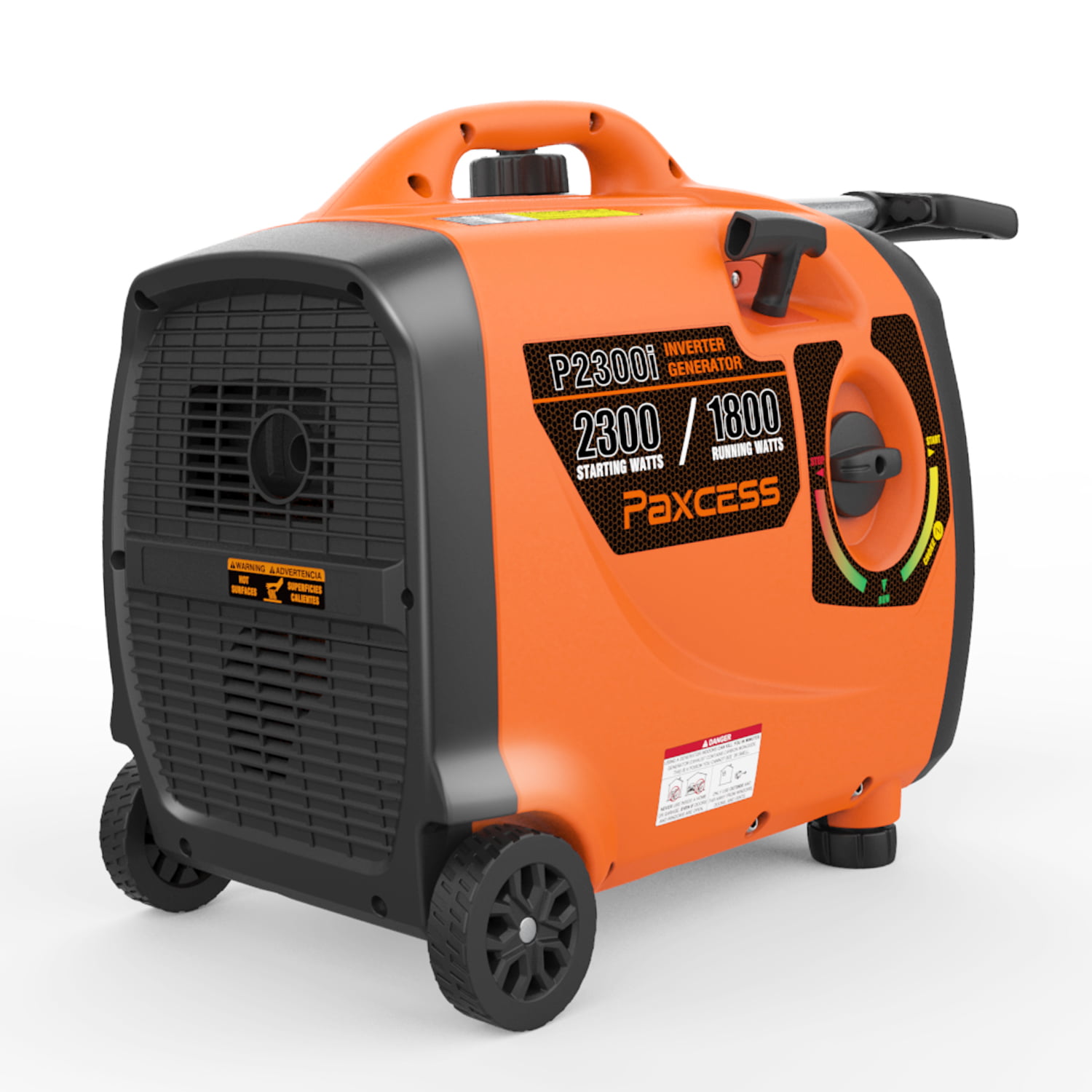 PAXCESS Super Quiet 2300 Watts Portable Inverter Generator Gas Powered with Wheels and Handle LCD Display Screen/Eco-Mode/Parallel Ready/CARB Complaint 2300W 