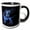 Black/White, variant on 3drose, Griffin Flight Leader Colorful Fantasy Monster Art, 11oz Two-tone Blue Mug