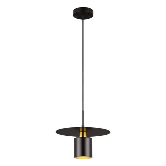 SAFAVIEH Mynoby Black Metal Pendant Light with Black Metal Shade