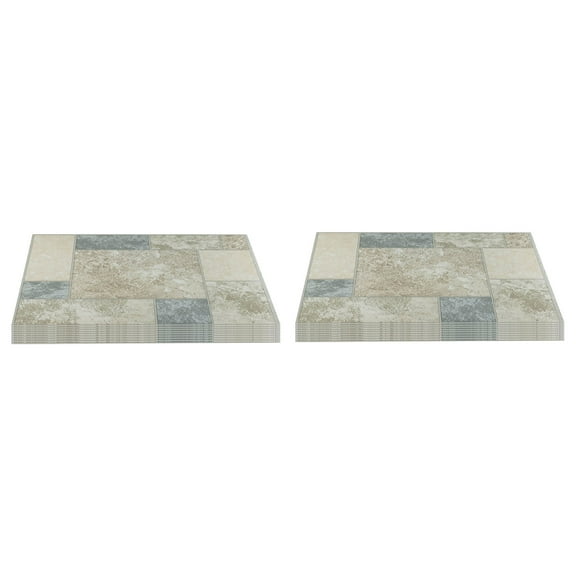 Achim Home Furnishings Nexus Vinyl Floor Tile, Marble Block, 40 Pack