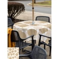 thumbnail image 5 of Outdoor Tablecloths with Umbrella Hole & Zipper, Light Brown Moroccan 54x54 Inch Square Tablecloths, Modern Geometric Abstract Art Waterproof Table Cloth, Patio/Pool/Picnic Table Covers, 5 of 8