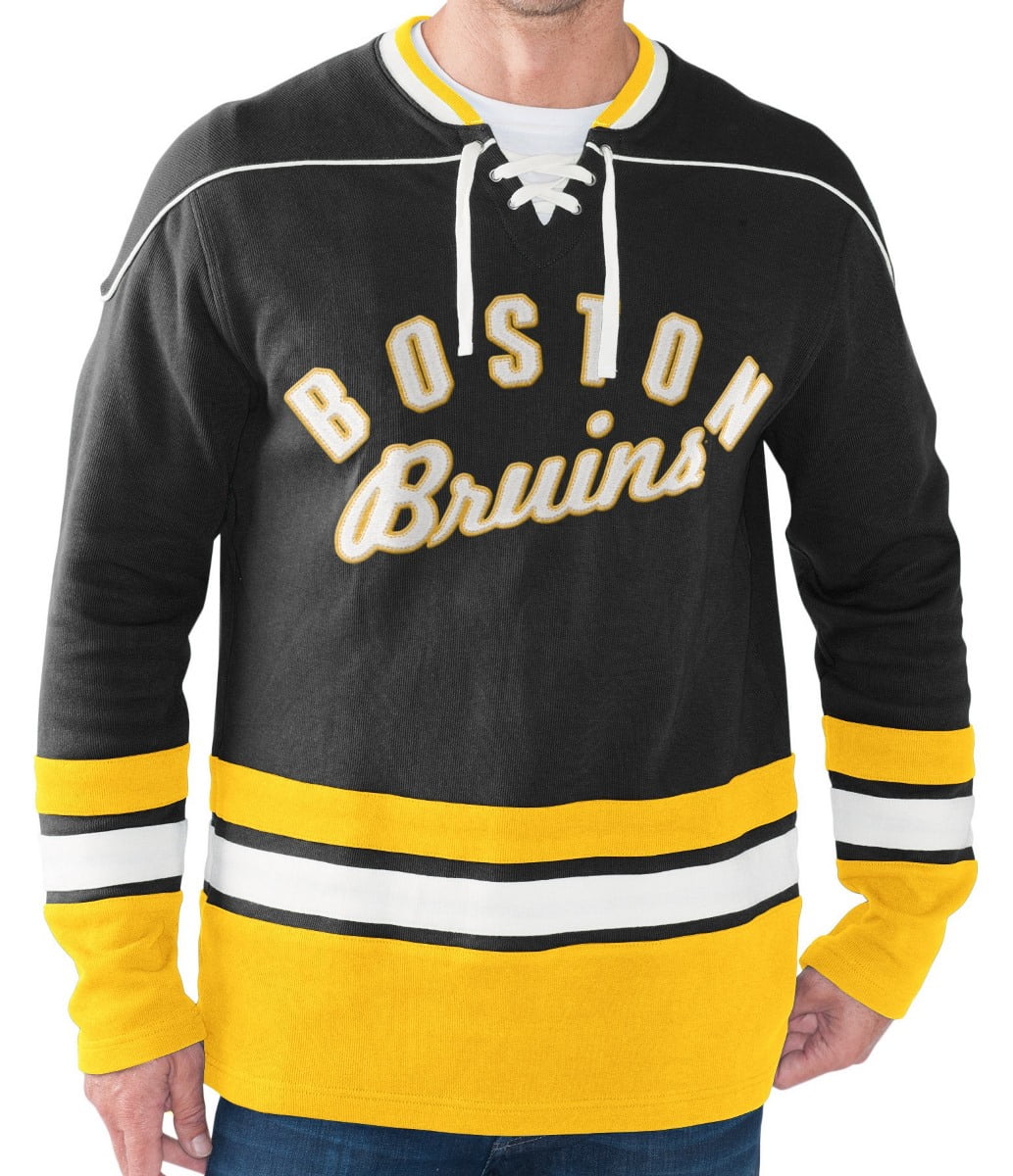 Boston Bruins NHL Men's G-III "Defenseman" Knit Rib Crew Skate Lace Shirt by G-III Sports