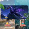thumbnail image 5 of 1 Pcs 2D Flat License Plate Covers & Frames, Purple Dragon on Rock For Decorative Front, Waterproof For Decoration Aluminum License Plate Covers & Frames Cover For Men Women, 12" X 6", 5 of 7