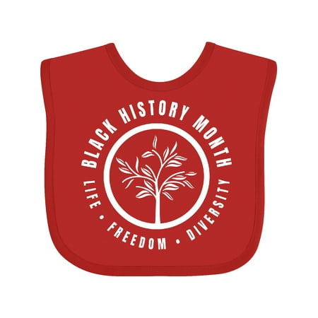

Inktastic Life Freedom Diversity Black History Month Badge with Tree Boys or Girls Baby Bib