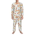 thumbnail image 3 of Sikiie Floral Strawberr Mens Pajama Set, Soft Warm Long Sleeve Sleepwear, Cozy Button-Down Pjs for Men-Large, 3 of 7