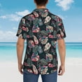 thumbnail image 6 of Daiia Colorful Tropical Leaves Hawaiian Shirt for Men Gentle Cotton Regular Short Sleeve Casual-Large, 6 of 9