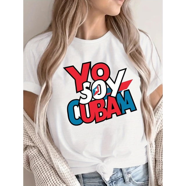 Camiseta "Soy Cubano" para mujer, cómoda, para adultos, hombres, mujeres, adolescentes, jóvenes y uso informal.