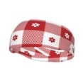 thumbnail image 2 of Uemuo Red Plaid Daisy Printed Sports Headbands for Men Women,Moisture Wicking Workout Headband, Sweatband Headbands,Non-slip Workout Gym Yoga Headband, 2 of 9