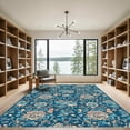 thumbnail image 2 of ODIKA 8'x10' Machine Washable Non-Slip Area Rug, Traditional Navy Blue High Traffic Rug, Blue, 1079226, 2 of 7