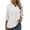 Brown, variant on Women's Casual 3/4 Sleeve Henley V-Neck Button Up Pleated Back Blouses Swiss Dot Blouse Tops T-Shirts