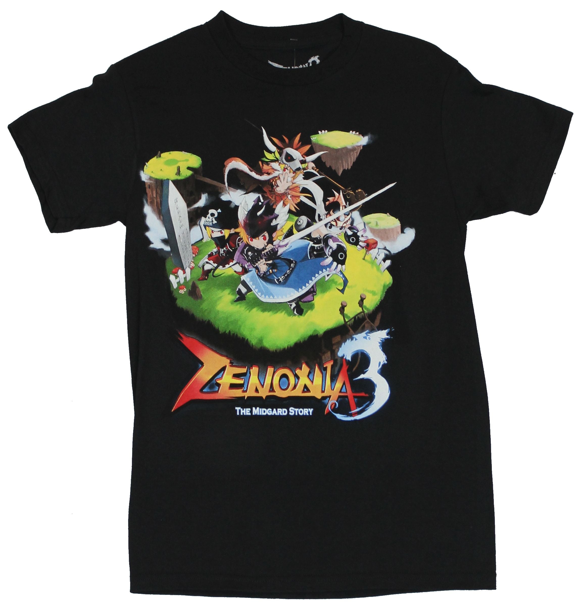 zenonia-3-the-midgard-story-mens-t-shirt-cast-of-character-on-black-walmart