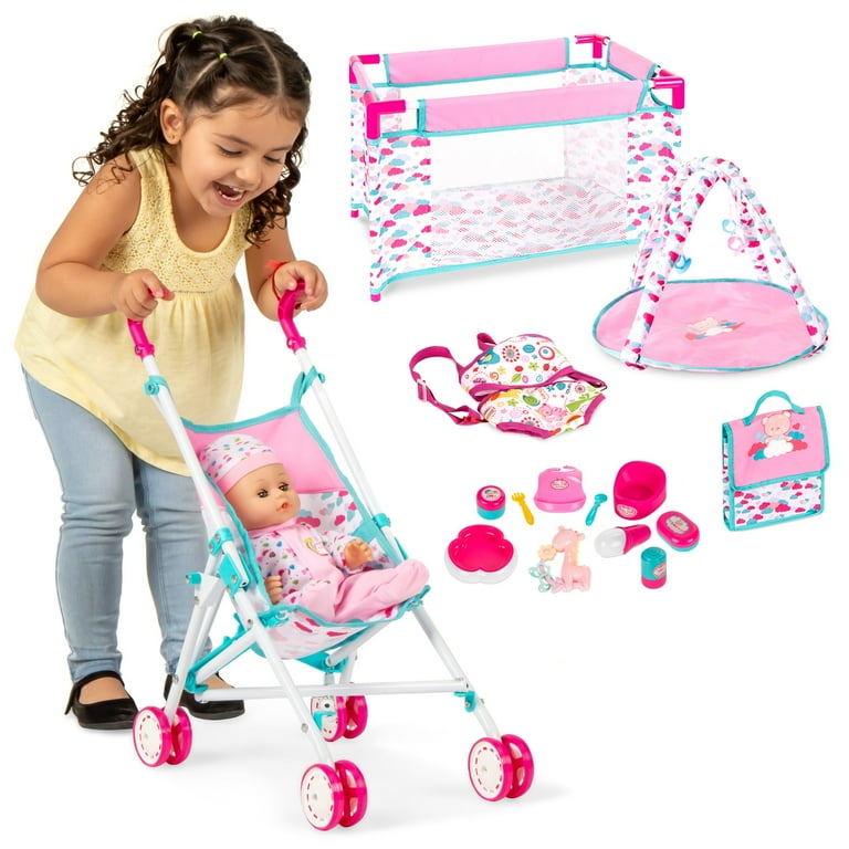 Best Choice Kids 15-Piece Newborn Doll Playset w/ Stroller