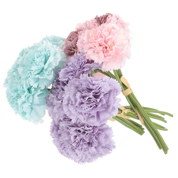 3 Bunches of Artificial Carnation Bouquets Fake Carnations Flowers Mother's Day Floral Decorations