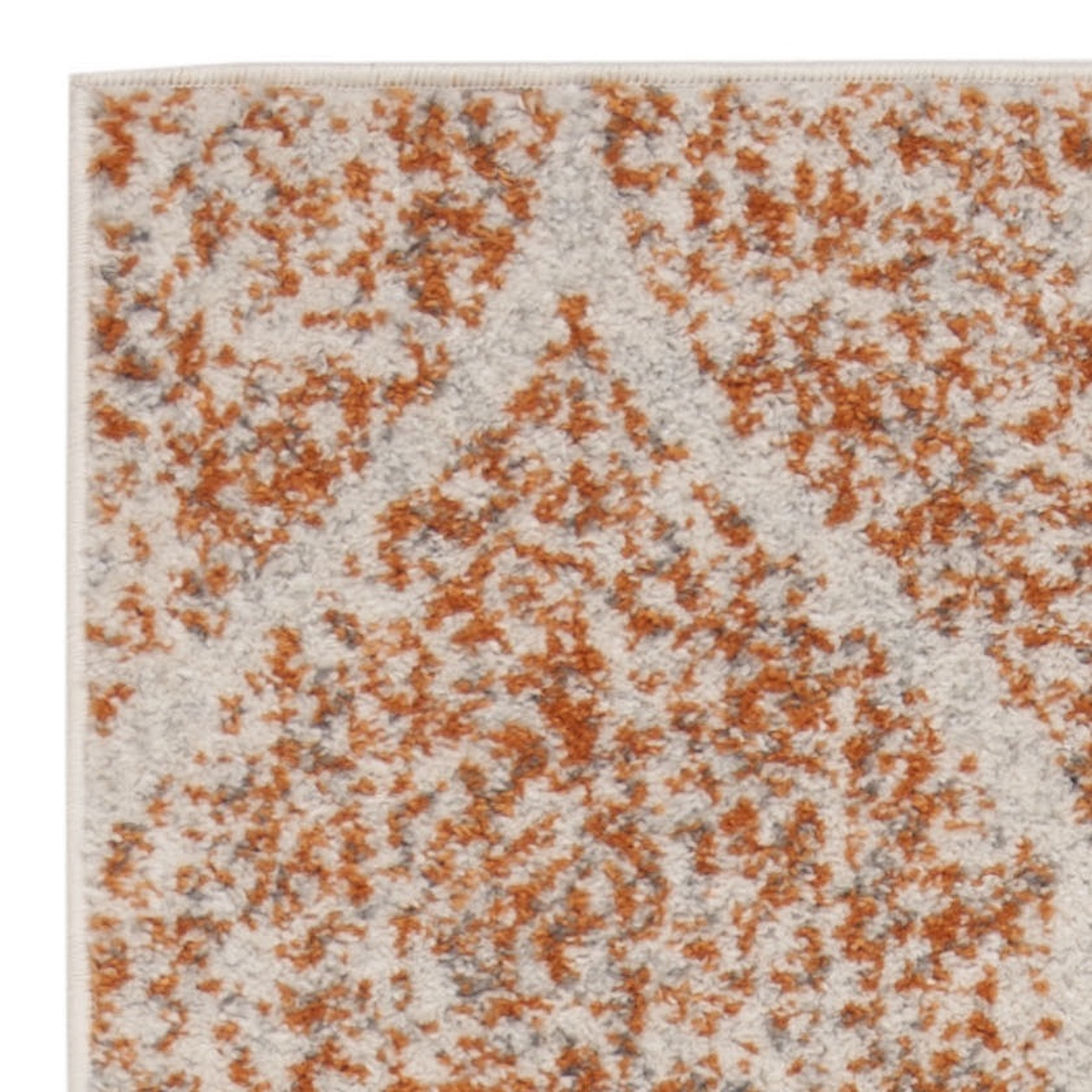 SAFAVIEH Madison Leighton Geometric Runner Rug, Cream/Orange, 2'3" x 6'