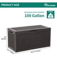 thumbnail image 6 of 100 Gallon Resin Deck Box, Weather Resistant Outdoor Storage Box, Lockable Indoor Outdoor Storage for Supplies and Essentials, Dark Brown, 6 of 7