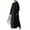 Black, variant on Drawstring Long Sleeve Side Split Hem Thickened Fleece Lining Sweatshirt Dress Autumn Winter Solid Color Oversized Warm Hooded Maxi Dress
