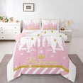 thumbnail image 1 of Erosebridal Ensembles de Couette Château Rose Format Simple pour Filles, Couettes et Duvets à Imprimé Princesse, Réversible 2 Pcs, 1 of 8