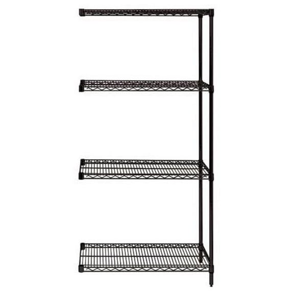Black Wire Shelving 4-Shelf Add-On Unit - 86 in.