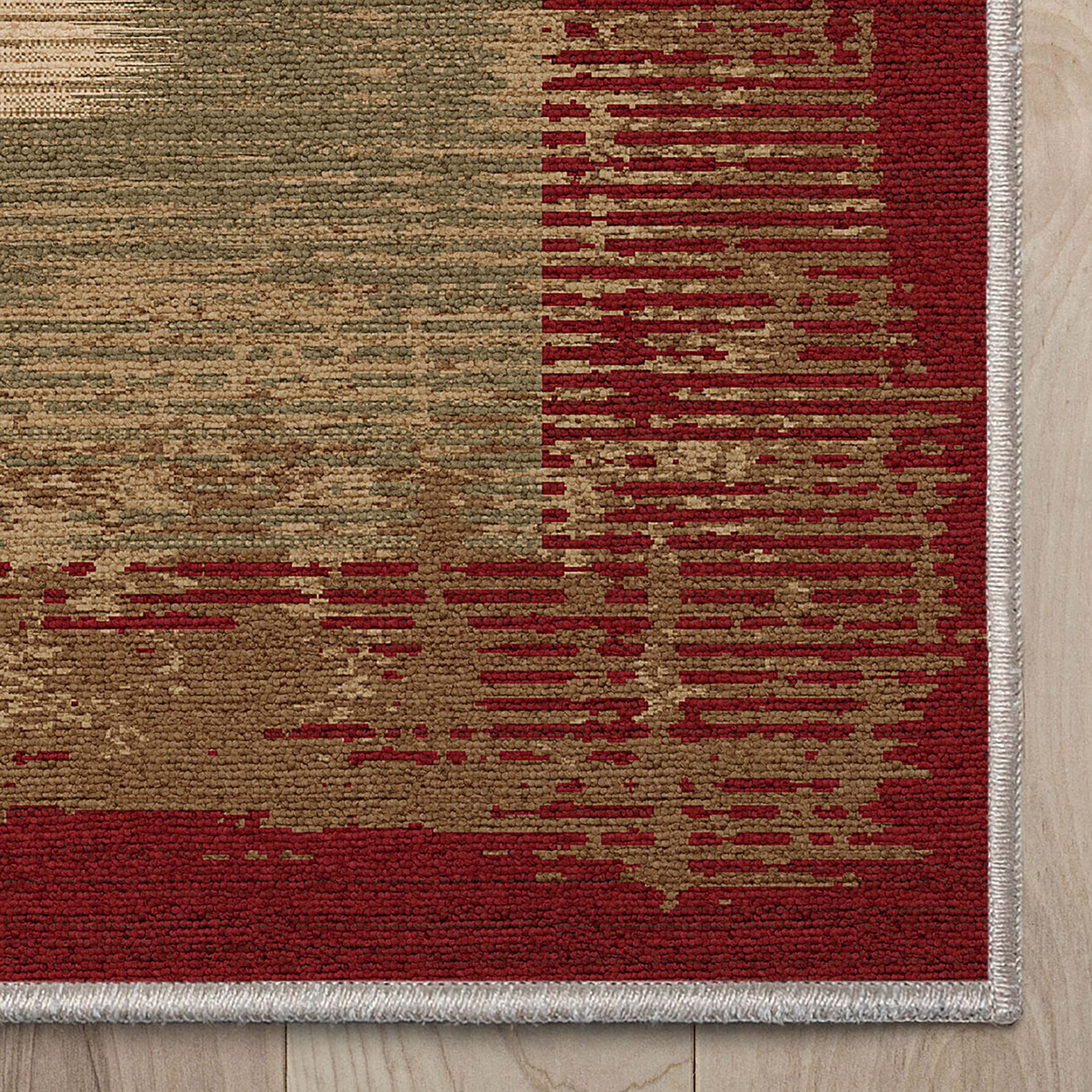 Well Woven Apollo Border Contemporary Red 7'7" x 9'10" Area Rug for Living Room Dining Room Bedroom and Kitchen