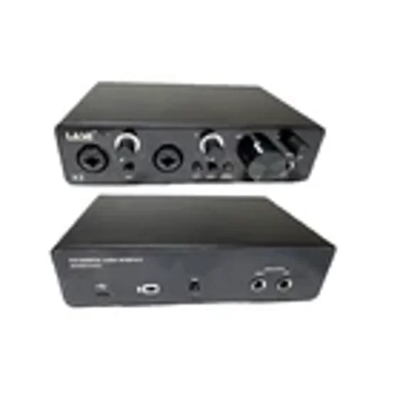 LASE X2 USB Audio Studio Interface 2-IN, 2-OUT for Recording Live Sound DJ