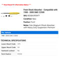 thumbnail image 2 of Front Shock Absorber - Compatible with 1988 - 2000 GMC C2500 1989 1990 1991 1992 1993 1994 1995 1996 1997 1998 1999, 2 of 2