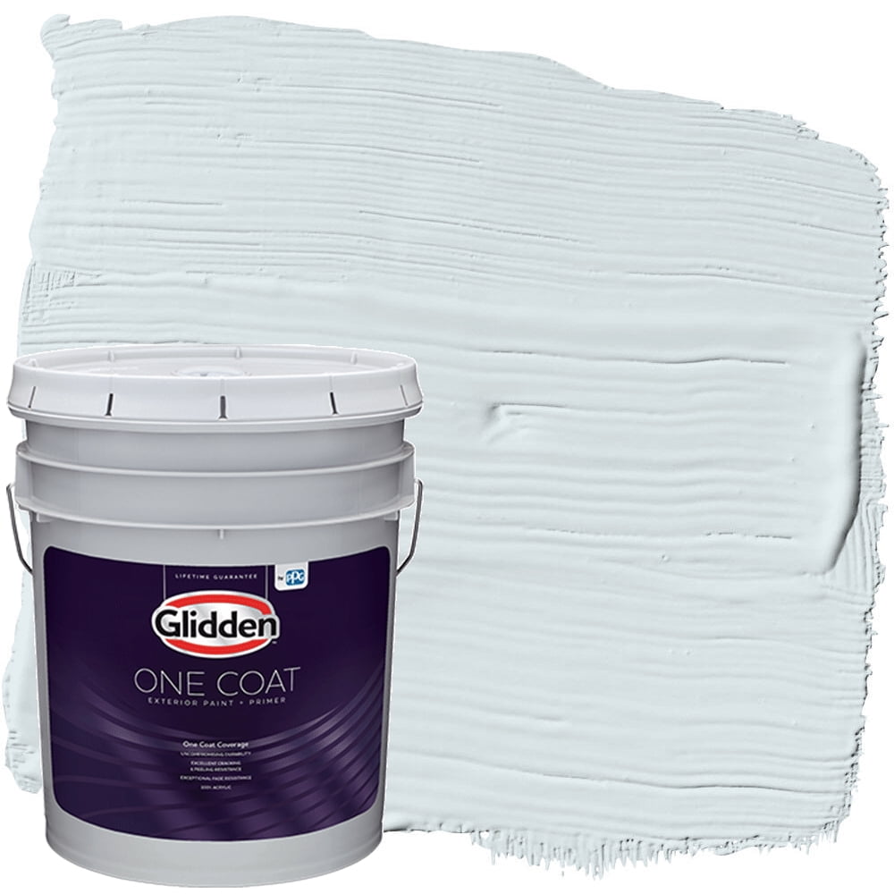 Glidden One Coat Exterior Paint and Primer, Blue Smoke / Blue, 5
