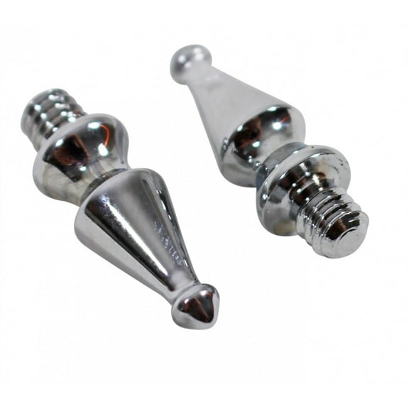 Renovators Supply Bright Chrome Plated Medium Cabinet Door Hinge Finial Pair 7/8 in Kitchen Cabinet Hinge Finial w/Spire Tip