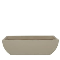 Ecobo 31.5’’ Wide Eco-Friendly Rectangular Planter Box - Capri Indoor/Outdoor Planter for Flowers & Plants - Contemporary All-Weather Design – Beige