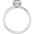 thumbnail image 4 of Oval Cut Diamond Engagement Ring, Hidden Halo Diamond Ring, Prong Set Diamond Wedding Anniversary Ring, 14K White Gold Plated, 2.1 Ct Simulated Diamond, Birthday Gift Ring For Wife, 4 of 5