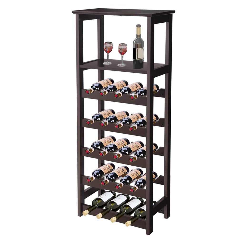 Zimtown Wooden Wine Rack Free Standing Wine Holder Display Shelves with