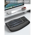 thumbnail image 2 of Ergonomic Wireless Keyboard with Wrist Rest, Wave Keys, Comfortable Natural Typing, 2.4GHz Ergo Wireless USB Computer Keyboard for Large Hands, Windows, Mac, Laptop, PC, 2 of 4