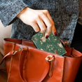 thumbnail image 6 of PU Leather Zipper Card Case Credit Card Holder Small Wallets Chickens and Flowers Pattern, 6 of 7