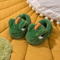 thumbnail image 2 of Otqutp Toddler Autumn Shoes Kids Pack with Little Dinosaur Home Warm Cotton Slippers Shoes Anti-slip House Slippers Autumn Winter Warm (Green,4.5-5 Years), 2 of 4