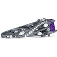 thumbnail image 5 of Round Split Shank Ring Amethyst Cubic Zirconia Black Tone 925 Sterling Silver, Size 6, 5 of 7