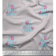thumbnail image 1 of Soimoi Polyester Crepe Fabric Leaves & Floral Block Print Fabric by Yard 42 Inch Wide, 1 of 1