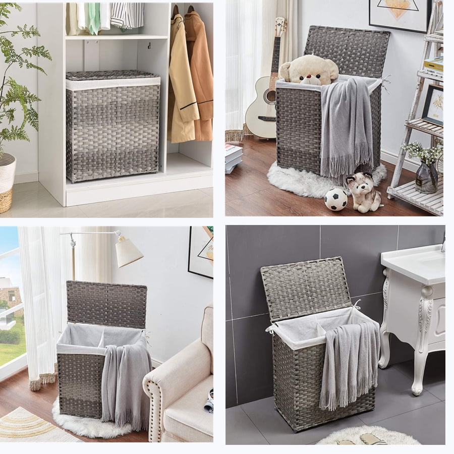 Buy Mxfurhawa Laundry Hampers with Lid, Gray Online at Lowest Price in