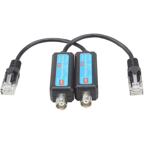 Sans Marque Adaptateur coaxial vers RJ45 IP NON POE pour camera - UP TO  800M - Balun à prix pas cher