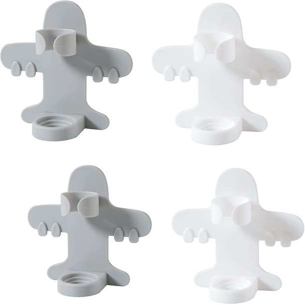 Soporte para cepillo de dientes eléctrico, 4 paquetes Soporte para cepillo de dientes eléctrico adhesivo fuerte Organizador de suspensión montado en la pared para baño blanco, gris 4 piezas
