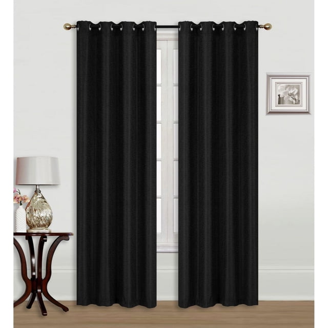 Jacquard Blackout Panel W 8 Grom -Linea -Black - Set of 2
