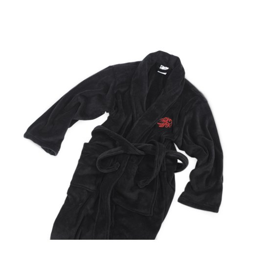 Kanata Blanket Turkish robe Black Soft & Comfy womens robe & men's robes _ Size Large