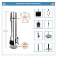 thumbnail image 2 of Minuteman International Neoclassic 5pcs Fireplace Tool Set, Polished Chrome, 2 of 5