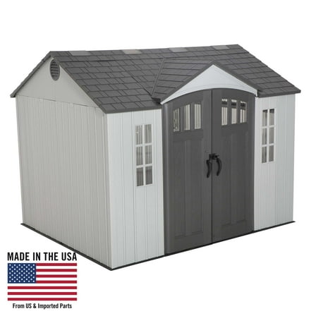 Lifetime Polyethylene Outdoor Storage Shed, 8' x 8' x 10', Gray (60243)