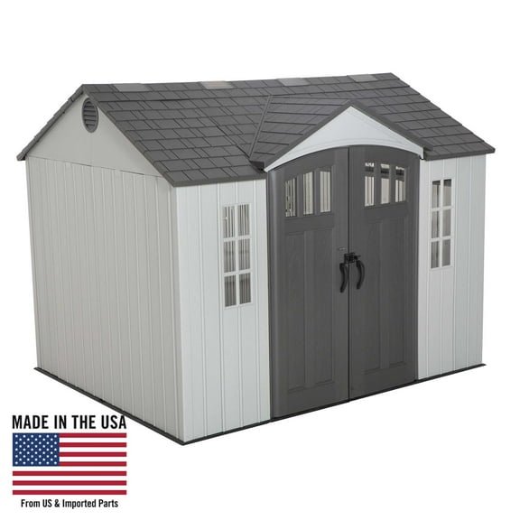 Lifetime Polyethylene Outdoor Storage Shed, 8' x 8' x 10', Gray (60243)