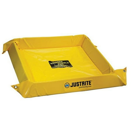 

Justrite 28406 4 x 4 x 4 40 Gallon Spill Capacity Maintenance Spill Berm Yellow - 28406
