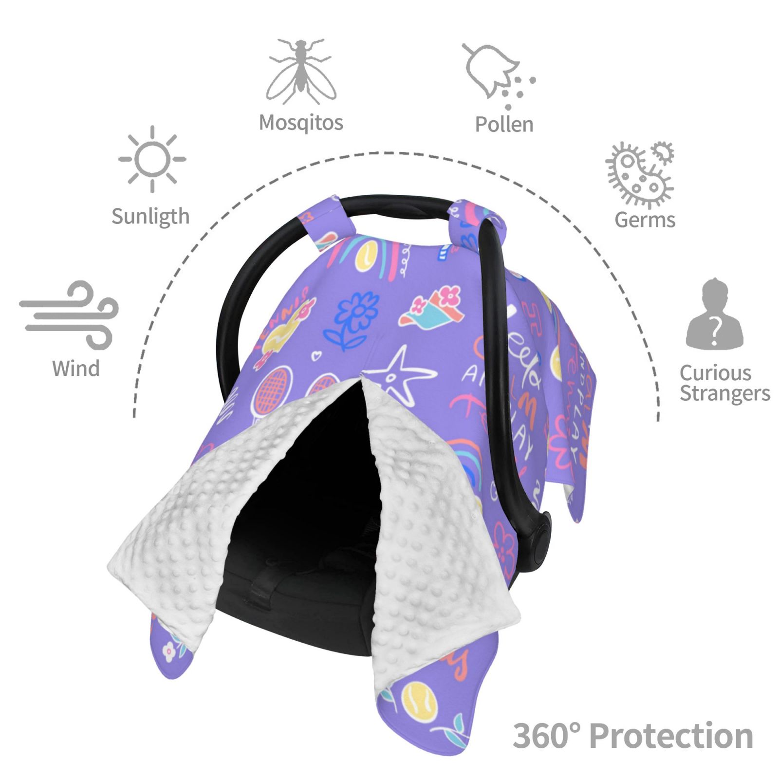 Car Seat Cover Baby - Tennis 1 Breathable Infant Car Seat Cover for Baby Carseat, Lightweight Comfort Baby Essentials Must Haves Newborn Stuff for Girl Boy